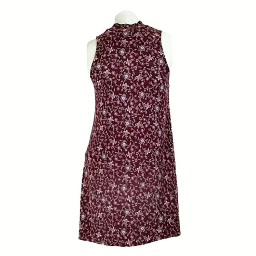 Aeropostale Burgundy Floral Choker Swing Dress - Picture 6 of 9